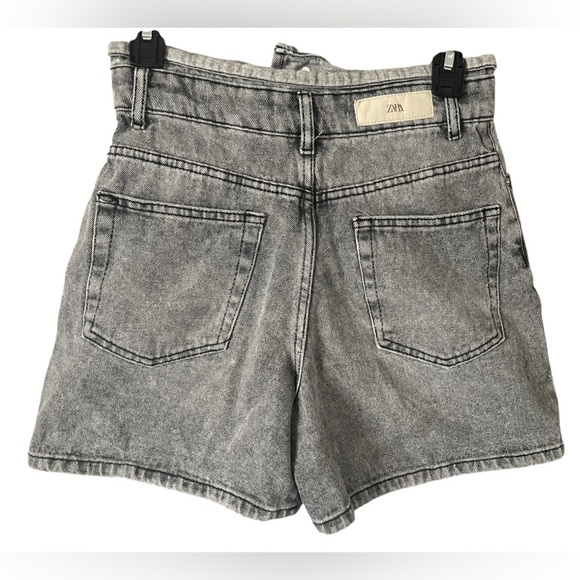 Zara Gray High Waist Shorts Vintage Style - Picture 2 of 7